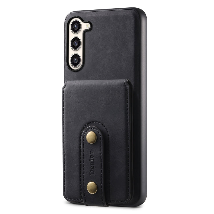 For Samsung Galaxy S23+ 5G Denior D14 NK Retro Pattern MagSafe Magnetic Card Holder Leather Phone Case(Black) - Galaxy S23+ 5G Cases by Denior | Online Shopping UK | buy2fix