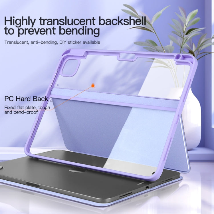 For iPad Air 13 2024 / Pro 12.9 2022 2-Fold Clear Acrylic Leather Tablet Case(Light Purple) - iPad Pro 12.9 (2022/2021) Cases by buy2fix | Online Shopping UK | buy2fix