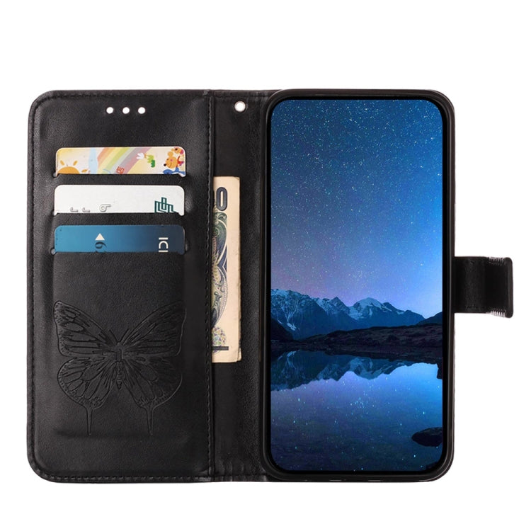 For vivo X100s 5G Embossed Butterfly Leather Phone Case(Black) - vivo Cases by buy2fix | Online Shopping UK | buy2fix