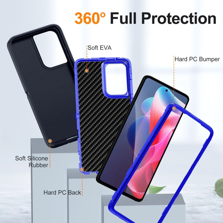 For Motorola Moto G Play 5G 2024 Life Waterproof Rugged PC + Silicone Phone Case(Dark Blue + Royal Blue) - Motorola Cases by buy2fix | Online Shopping UK | buy2fix