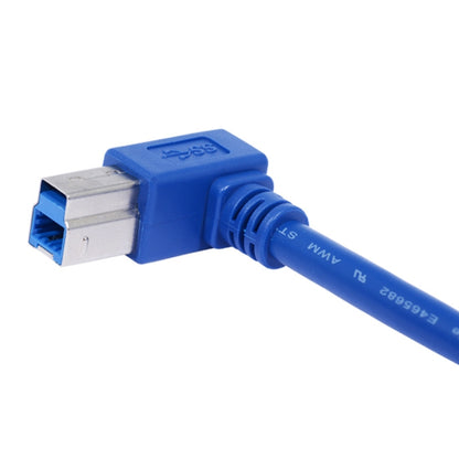 USB 3.0 A Male to B Male 90 Degree Connector Cable for Printer / Hard Disk, Length: 1m(Blue) - USB 3.0 by buy2fix | Online Shopping UK | buy2fix
