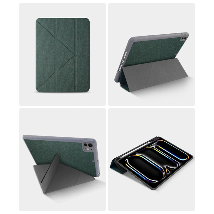 For iPad Pro 13 2024 Mutural Multi-fold Smart Leather Tablet Case(Green) - iPad Pro 13 2024 Cases by Mutural | Online Shopping UK | buy2fix