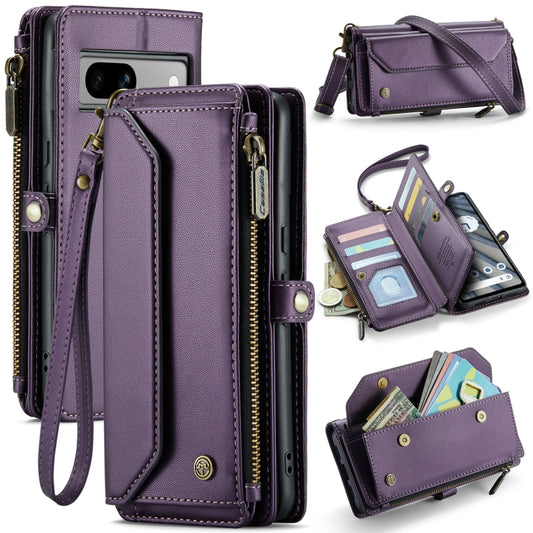 For Google Pixel 7a CaseMe C36 Card Slots Zipper Wallet RFID Anti-theft Leather Phone Case(Purple) - Google Cases by CaseMe | Online Shopping UK | buy2fix