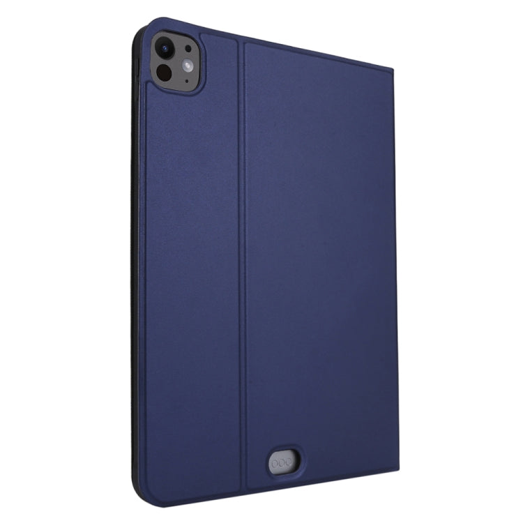 For iPad Pro 11 2024 Stretch Voltage Plain Leather Smart Tablet Case(Dark Blue) - iPad Pro 11 2024 Cases by buy2fix | Online Shopping UK | buy2fix