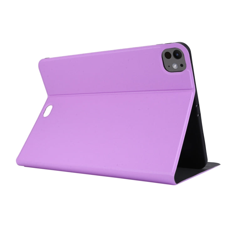 For iPad Pro 11 2024 Stretch Voltage Plain Leather Smart Tablet Case(Purple) - iPad Pro 11 2024 Cases by buy2fix | Online Shopping UK | buy2fix