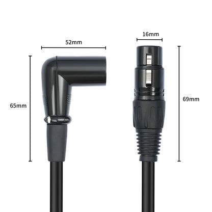 XK042L XLR 3pin Straight Female to Elbow Male Audio Cable, Length:1m(Black) - Microphone Audio Cable & Connector by buy2fix | Online Shopping UK | buy2fix