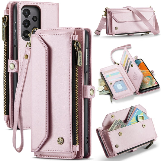 For Samsung Galaxy A23 CaseMe C36 Card Slots Zipper Wallet RFID Anti-theft Leather Phone Case(Pink) - Galaxy Phone Cases by CaseMe | Online Shopping UK | buy2fix