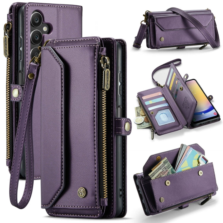 For Samsung Galaxy A25 CaseMe C36 Card Slots Zipper Wallet RFID Anti-theft Leather Phone Case(Purple) - Galaxy Phone Cases by CaseMe | Online Shopping UK | buy2fix