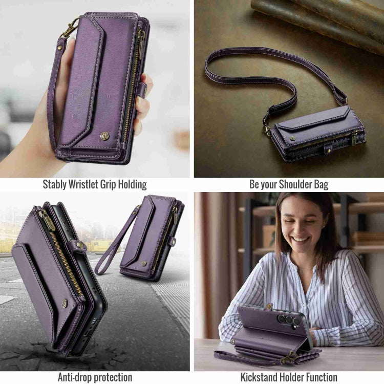 For Samsung Galaxy A35 5G CaseMe C36 Card Slots Zipper Wallet RFID Anti-theft Leather Phone Case(Purple) - Galaxy Phone Cases by CaseMe | Online Shopping UK | buy2fix