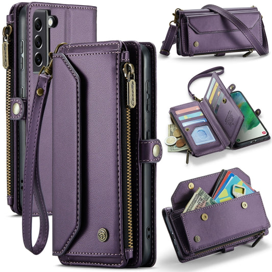 For Samsung Galaxy S21 FE 5G CaseMe C36 Card Slots Zipper Wallet RFID Anti-theft Leather Phone Case(Purple) - Galaxy Phone Cases by CaseMe | Online Shopping UK | buy2fix