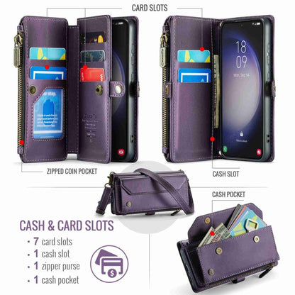 For Samsung Galaxy S23 5G CaseMe C36 Card Slots Zipper Wallet RFID Anti-theft Leather Phone Case(Purple) - Galaxy S23 5G Cases by CaseMe | Online Shopping UK | buy2fix