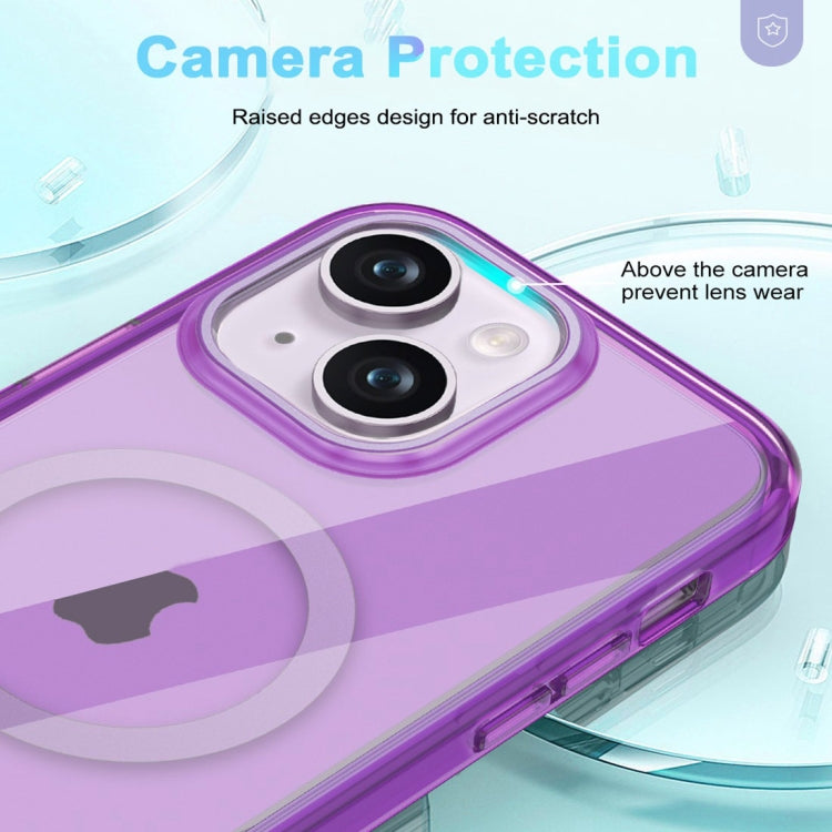 For iPhone 15 Plus Colorful MagSafe Magnetic PC + TPU Phone Case(Dark Purple) - iPhone 15 Plus Cases by buy2fix | Online Shopping UK | buy2fix