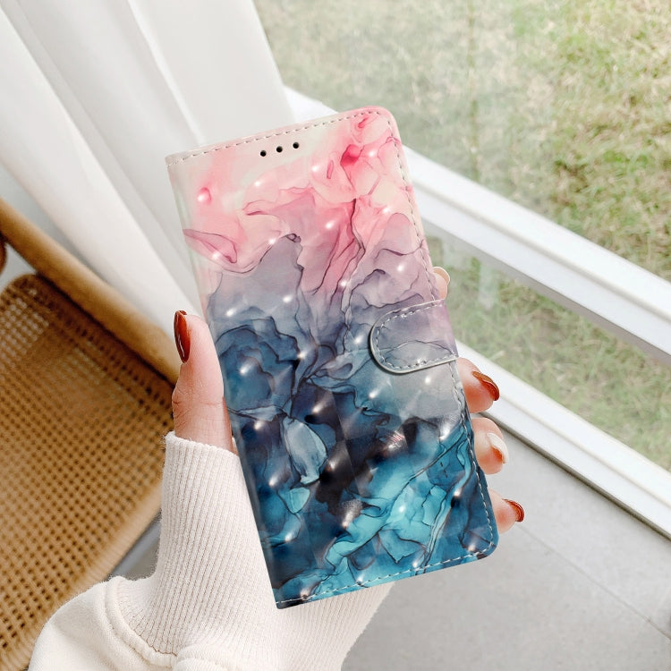 For iPhone 16 Pro 3D Pattern Leather Phone Case(3D Pink Blue Marble) - iPhone 16 Pro Cases by buy2fix | Online Shopping UK | buy2fix