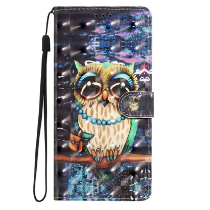 For iPhone 16 Pro 3D Pattern Leather Phone Case(Big-eyed owl) - iPhone 16 Pro Cases by buy2fix | Online Shopping UK | buy2fix