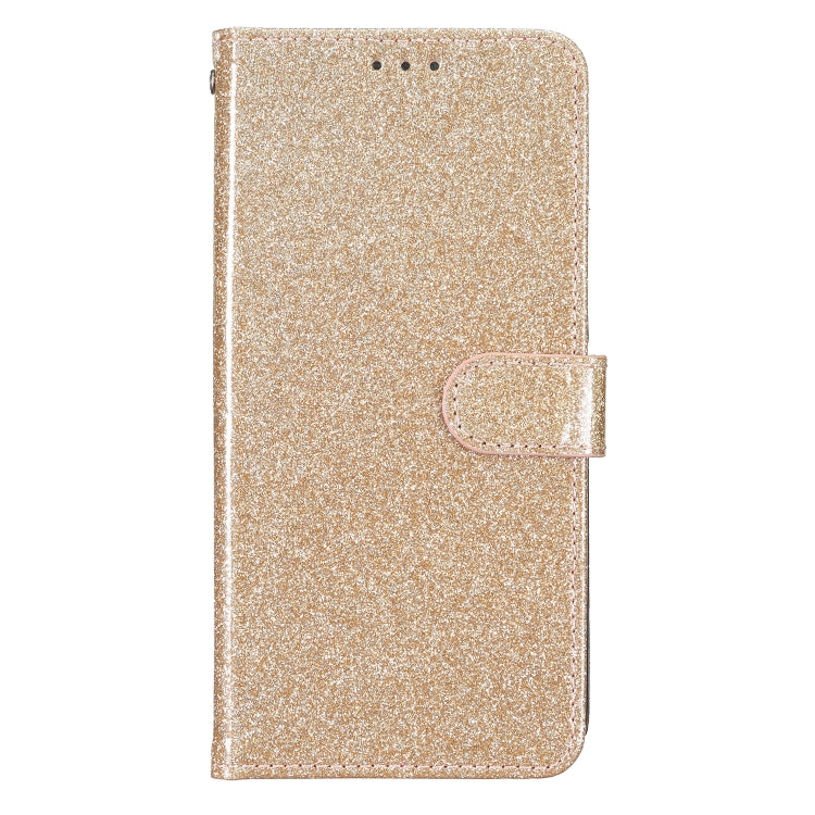 For iPhone 16 Glitter Powder Flip Leather Phone Case(Gold) - iPhone 16 Cases by buy2fix | Online Shopping UK | buy2fix