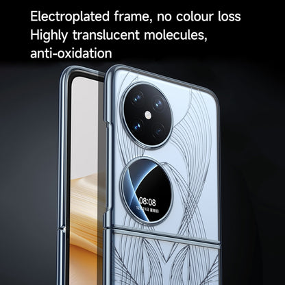 For Huawei Pocket 2 SULADA Electroplated Laser Engraving Texture PC Phone Case(White) - Huawei Cases by SULADA | Online Shopping UK | buy2fix