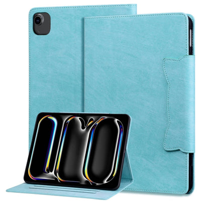 For iPad Air 13 2024 Cat Buckle Leather Smart Tablet Case(Sky Blue) - iPad Air 13 2024 Cases by buy2fix | Online Shopping UK | buy2fix