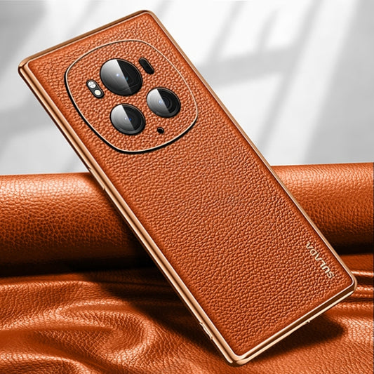 For Honor Magic6 Pro SULADA TPU + Litchi Texture Leather Phone Case(Orange) - Honor Cases by SULADA | Online Shopping UK | buy2fix