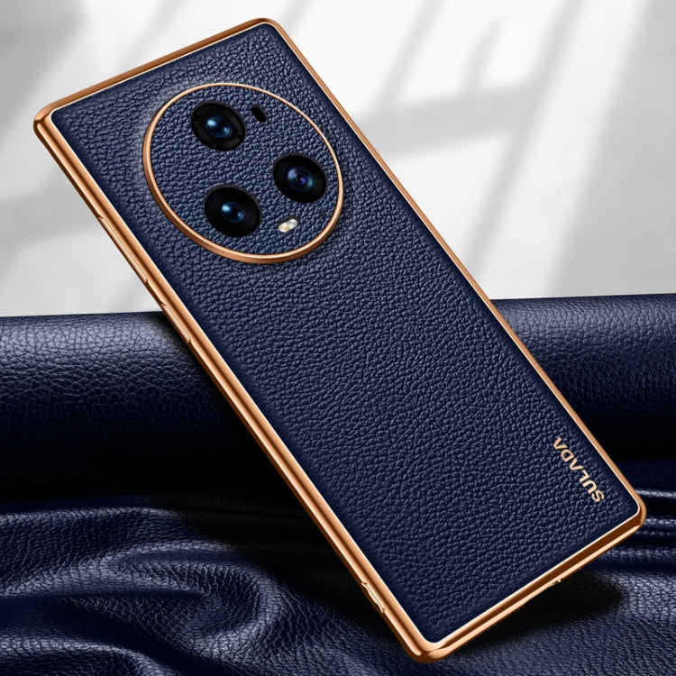 For Honor Magic5 Pro SULADA TPU + Litchi Texture Leather Phone Case(Blue) - Honor Cases by SULADA | Online Shopping UK | buy2fix