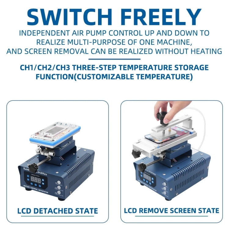 Kaisi 946 Max Double Vacuum Pumps LCD Separator Rotating Thermal Machine, EU Plug - Separation Equipment by Kaisi | Online Shopping UK | buy2fix