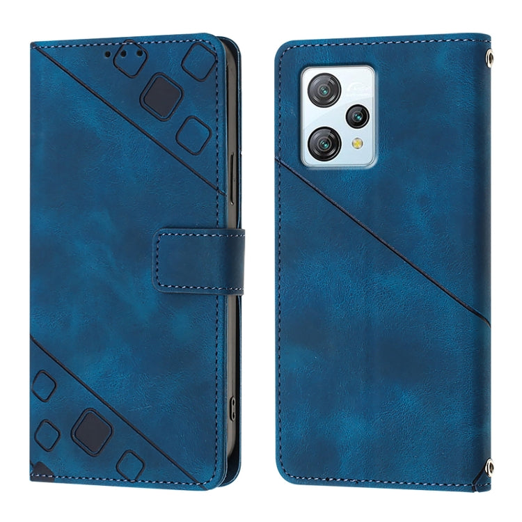 For Blackview A53 Skin Feel Embossed Leather Phone Case(Blue) - More Brand by buy2fix | Online Shopping UK | buy2fix