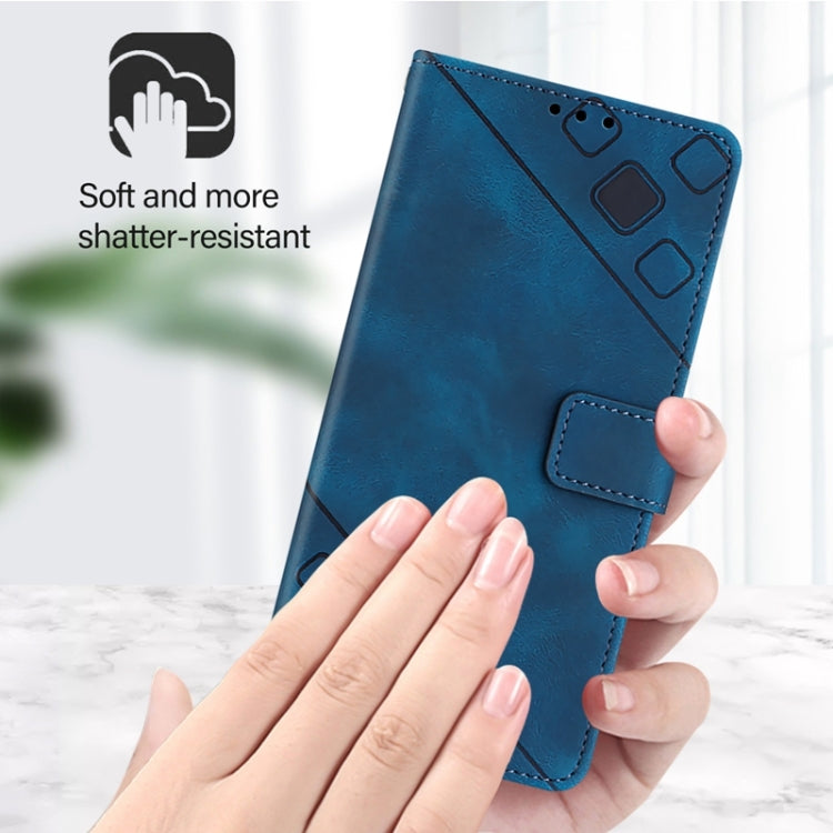 For Blackview A53 Skin Feel Embossed Leather Phone Case(Blue) - More Brand by buy2fix | Online Shopping UK | buy2fix