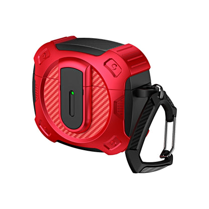 For AirPods 4 Lock Shockproof Bluetooth Earphone Protective Case(Black Red) - For AirPods 4 by buy2fix | Online Shopping UK | buy2fix