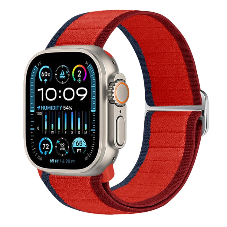 For Apple Watch Ultra 49mm Nylon Elastic Buckle Watch Band(Red) - Watch Bands by buy2fix | Online Shopping UK | buy2fix