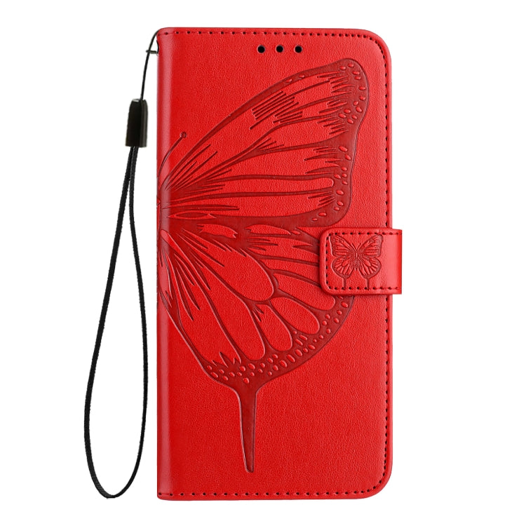 For Blackview A53 Embossed Butterfly Leather Phone Case(Red) - More Brand by buy2fix | Online Shopping UK | buy2fix