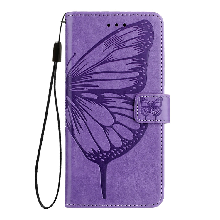 For Blackview Wave 6C Embossed Butterfly Leather Phone Case(Purple) - More Brand by buy2fix | Online Shopping UK | buy2fix