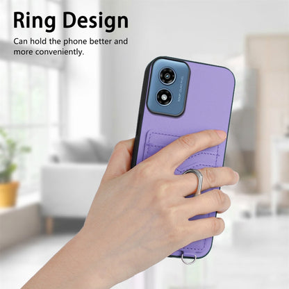 For Motorola Moto G Play 2024 4G R20 Ring Card Holder Phone Case(Purple) - Motorola Cases by buy2fix | Online Shopping UK | buy2fix