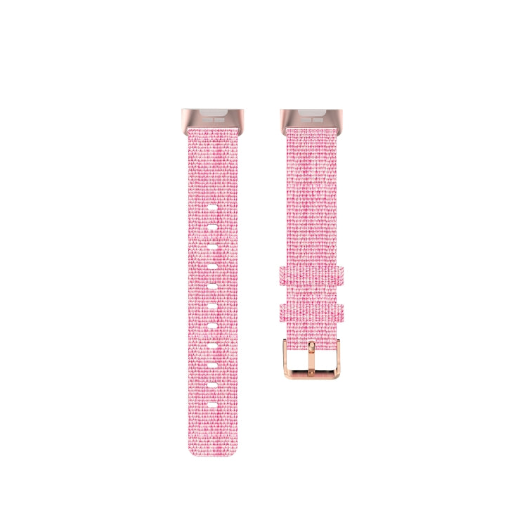 For Fitbit Charge 4 / Charge 3 / Charge3 SE Braided Nylon Watch Band Plastic Head, Size: Free Size(Pink) - Watch Bands by buy2fix | Online Shopping UK | buy2fix