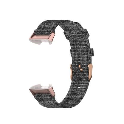 For Fitbit Charge 4 / Charge 3 / Charge3 SE Braided Nylon Watch Band Plastic Head, Size: Free Size(Dark Gray) - Watch Bands by buy2fix | Online Shopping UK | buy2fix