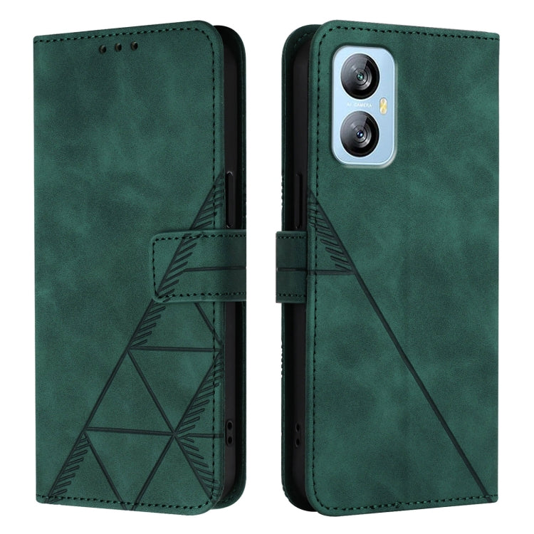 For Blackview A52 Crossbody 3D Embossed Flip Leather Phone Case(Green) - More Brand by buy2fix | Online Shopping UK | buy2fix