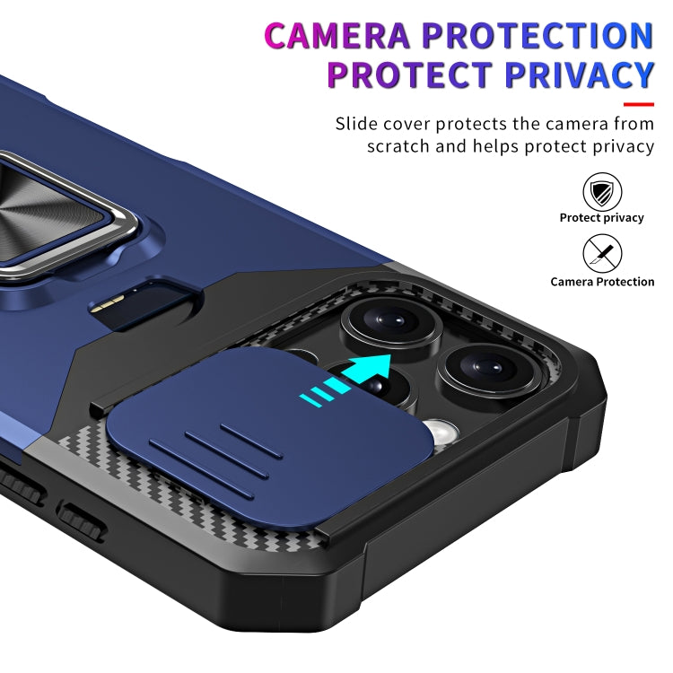 For iPhone 16 Pro Max Camera Shield Card Slot PC+TPU Phone Case(Purple) - iPhone 16 Pro Max Cases by buy2fix | Online Shopping UK | buy2fix