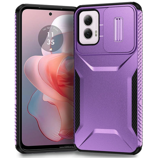 For Motorola Moto G Power 5G 2024 Sliding Camshield Phone Case(Purple) - Motorola Cases by buy2fix | Online Shopping UK | buy2fix