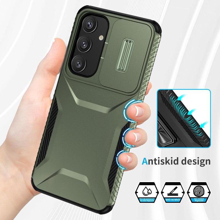 For Samsung Galaxy S25+ 5G / S24+ 5G Sliding Camshield Phone Case(Alpine Green) - Galaxy S24+ 5G Cases by buy2fix | Online Shopping UK | buy2fix