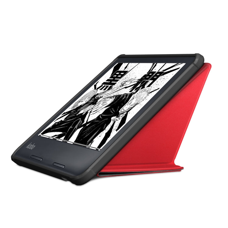 For Kobo Libra Colour 2024 Solid Color Deformation TPU Leather Smart Tablet Case(Red) - Others by buy2fix | Online Shopping UK | buy2fix