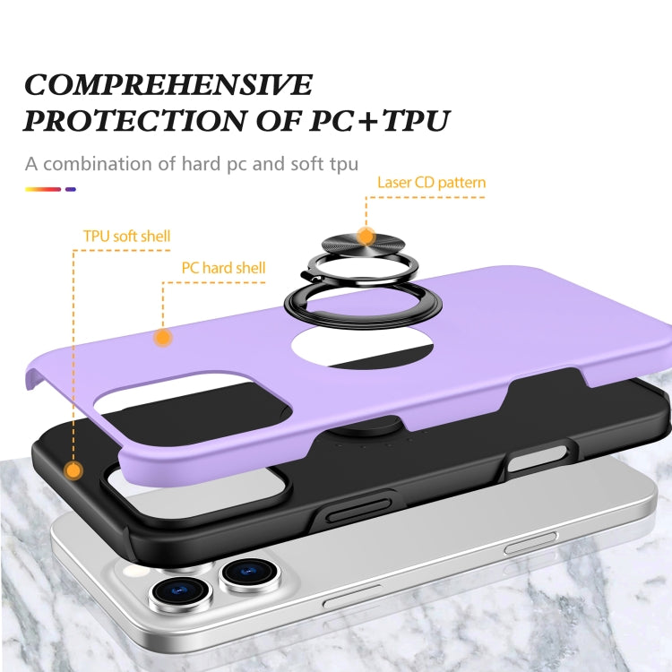 For iPhone 16 Pro Max Magnetic Ring Holder Phone Case(Purple) - iPhone 16 Pro Max Cases by buy2fix | Online Shopping UK | buy2fix