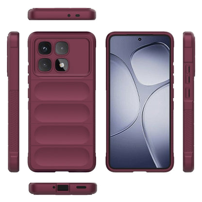 For Redmi K70 Ultra Global Magic Shield TPU + Flannel Phone Case(Wine Red) - Xiaomi Cases by buy2fix | Online Shopping UK | buy2fix