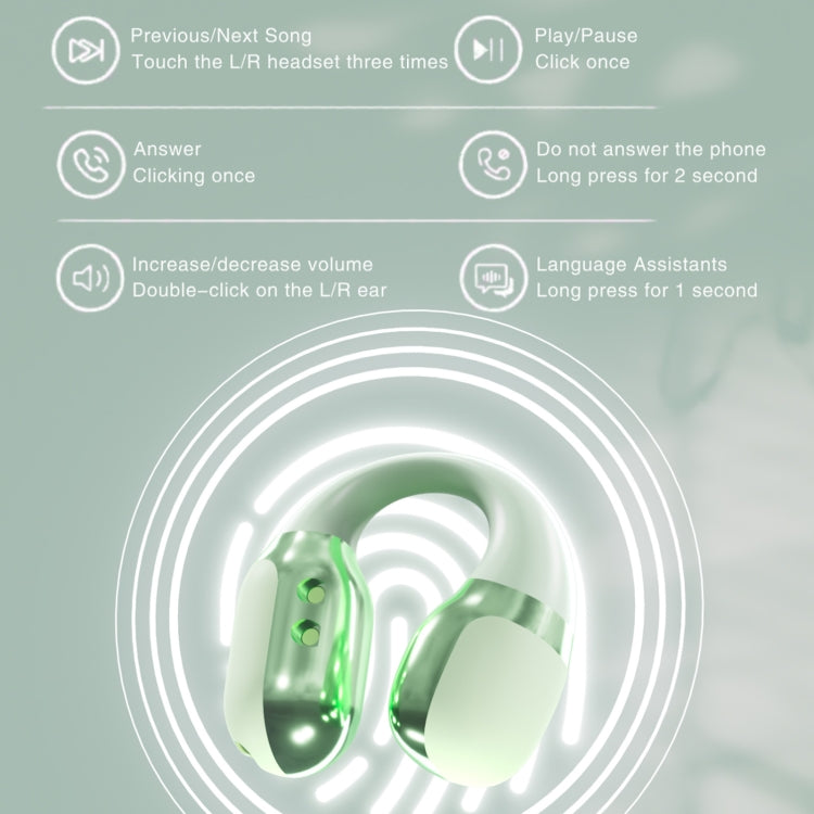 F16 TWS Air Conduction Wireless Sports Music Bluetooth Earphone(Green) - TWS Earphone by buy2fix | Online Shopping UK | buy2fix