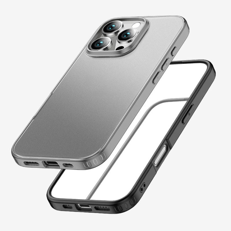 For iPhone 16 Pro Max Armor Clear TPU Hard PC Phone Case(Matte Black) - iPhone 16 Pro Max Cases by buy2fix | Online Shopping UK | buy2fix