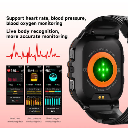 LEMFO C26 1.96 inch Sport Smart Watch, Support Bluetooth Call / Message Notification / Heart Rate / Blood Pressure Health Monitor(Orange) - Smart Watches by LEMFO | Online Shopping UK | buy2fix