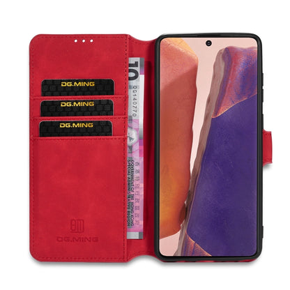 For Samsung Galaxy Note20 DG.MING Retro Oil Side Horizontal Flip Case with Holder & Card Slots & Wallet(Red) - Galaxy Note20 Cases by DG.MING | Online Shopping UK | buy2fix