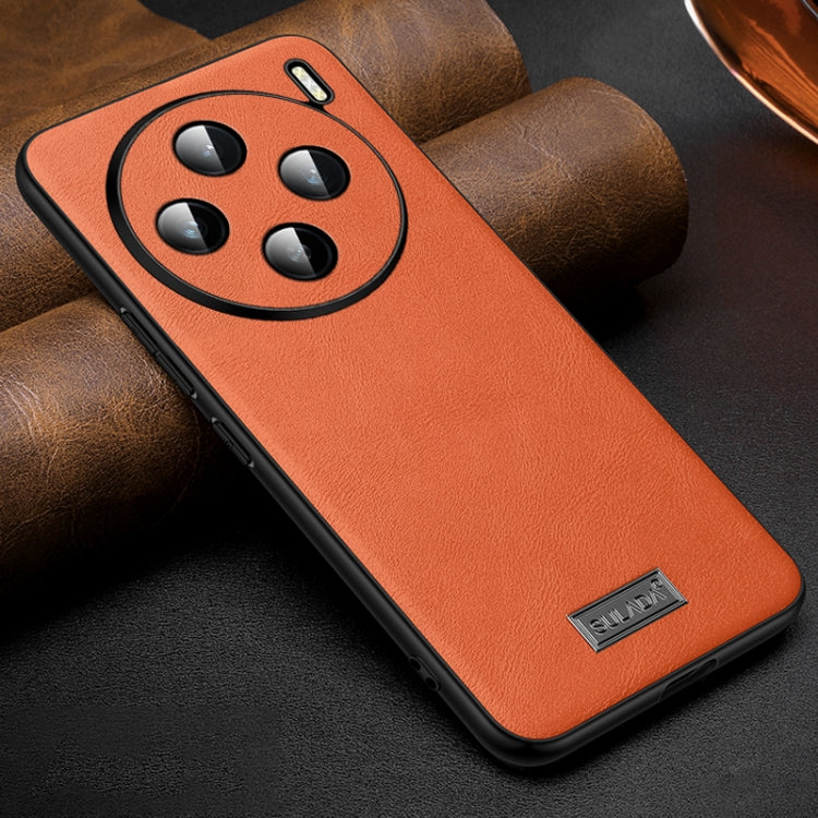 For vivo X100 SULADA Shockproof TPU + Handmade Leather Phone Case(Orange) - vivo Cases by SULADA | Online Shopping UK | buy2fix