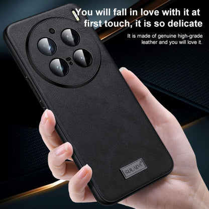 For vivo X100 Ultra SULADA Shockproof TPU + Handmade Leather Phone Case(Black) - vivo Cases by SULADA | Online Shopping UK | buy2fix