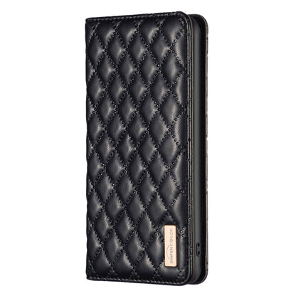 For Samsung Galaxy S25+ 5G Diamond Lattice Magnetic Leather Flip Phone Case(Black) - Galaxy S25+ 5G Cases by buy2fix | Online Shopping UK | buy2fix