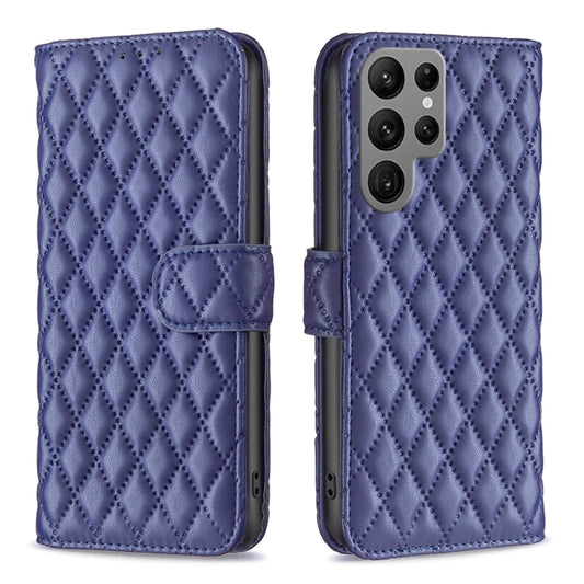 For Samsung Galaxy S25 Ultra 5G Diamond Lattice Wallet Flip Leather Phone Case(Blue) - Galaxy S25 Ultra 5G Cases by buy2fix | Online Shopping UK | buy2fix