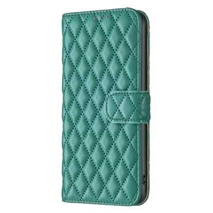 For Samsung Galaxy S25 Ultra 5G Diamond Lattice Wallet Flip Leather Phone Case(Green) - Galaxy S25 Ultra 5G Cases by buy2fix | Online Shopping UK | buy2fix