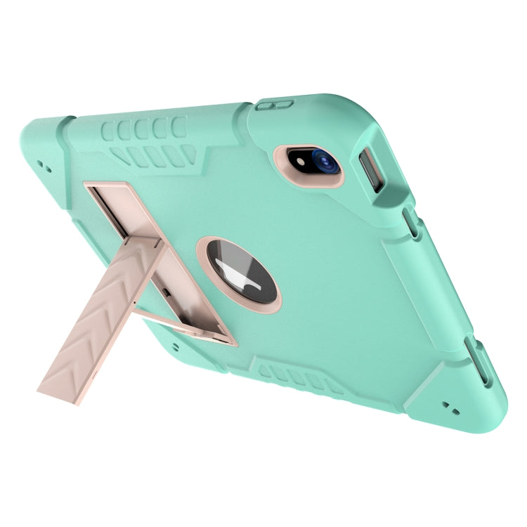 For iPad Air 11 2024 Armor Holder Silicone Hybrid PC Tablet Case(Mint Green Gold) - iPad Air 11 2024 Cases by buy2fix | Online Shopping UK | buy2fix